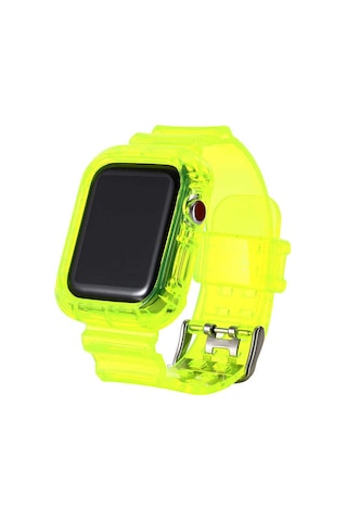 Ekılıf - Apple Uyumlu Watch 38mm - Kordon Silikon Kordon Krd-27 - Sarı