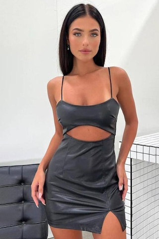 Pu Deri Elbise-Siyah