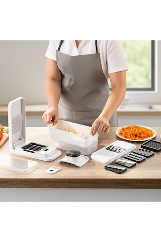 Emsan Smart Hazneli Doğrayıcı 8 Parça Beyaz