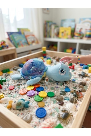 Peluş Kaplumbağa Parlak Kumaş-25 Cm Mavi