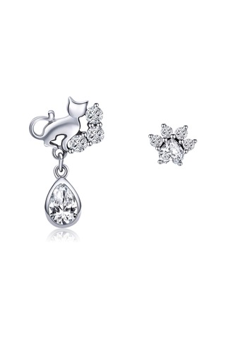 S925 Ayar Gümüş Kedi Retro Küpe Kadın Küpe