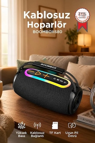 Özel Seri Bluetooth Hoparlör 30w Boombox680 Siyah Ipx6 Eğlence Gençlik Ses Sistemi