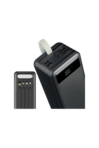 Powerway Tx60 Siyah 60000 Mah Çoklu Çıkış Dijital Göstergeli Ekstra Kablolu Powerbank