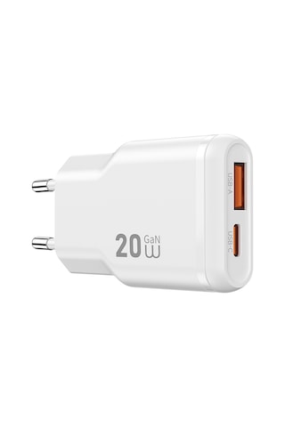 Wiwu Wi-g032 Essen Slim Serisi Gan Tech Pd Hızlı Şarj Özellikli Şarj Başlığı 20w Beyaz
