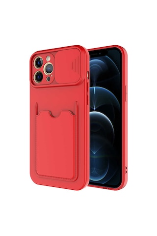 Apple Uyumlu iPhone 12 Pro Uyumlu Kartix Kılıf-kırmızı Kirmizi -