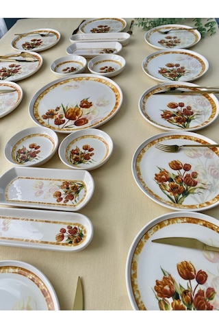 Vintage Model 12 Kişilik 21 Parça Kahvaltı Takımı Vintage