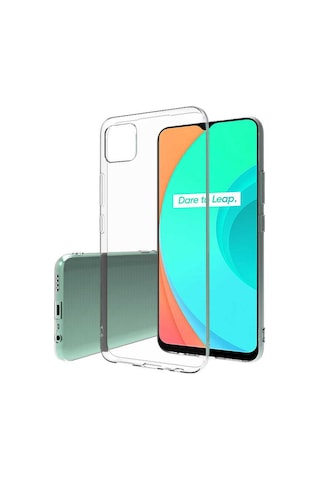 Realme C11 Kılıf Zore Süper Silikon Kapak Renksiz
