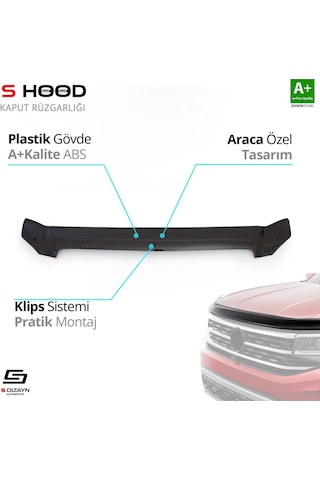 S-dizayn Mercedes Vito Abs Plastik Kaput Rüzgarlığı 2003-2014 A+kalite