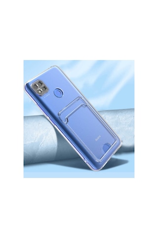 Xiaomi Redmi 9c Kılıf Kartlıklı Şeffaf Zore Setra Clear Silikon Kapak Col32301-renksiz