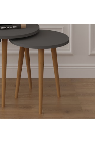 3 Lü Yuvarlak Zigon Sehpa Ahşap Ayaklı-sehpa01-antrasit