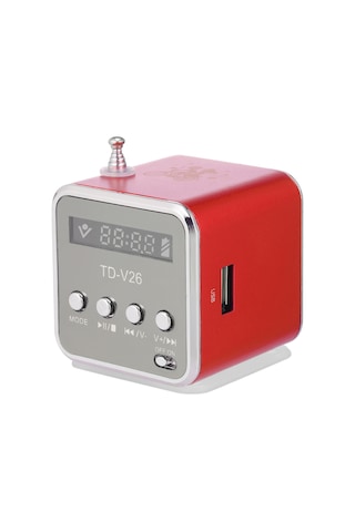 Yifomall Kırmızı Mini Taşınabilir Hoparlör - Tf Kart/usb/fm Radyo/aux Girişi Desteği