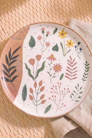 Soft Bloom Nordic Pasta Tabağı 4'lü Pasta & Sunum Tabağı 22 Cm Çok Renkli