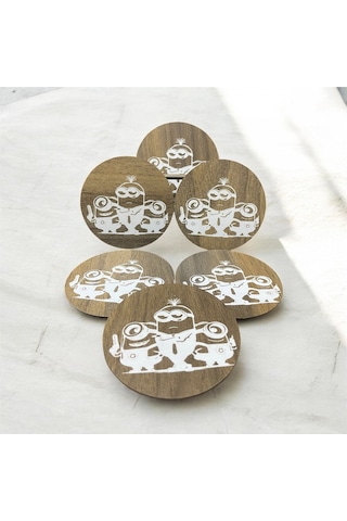 6 Lı Mdf Bardak Altlığı Sekoratif Ecceca1032 Karışık