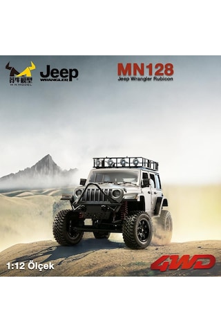 Mn Model Mn128 1/12 Jeep Wrangler Rubicon 4wd Rc Model Crawler Offroad Truck Uzaktan Kumandalı Araba Rtr Gümüş+dahili Işık Seti Mnmodel/mn128-sılver