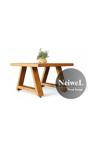 Neiwel Arawel Doğal Ahşap Sehpa-60-60 Açık Ceviz