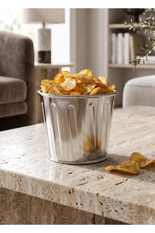 The Mia Cips Ve Popcorn Kasesi Krom 10 Cm