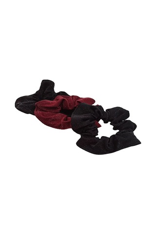 3'lü Kaşe Kumaş Simli Lastik Toka Saç Tokası Simit Toka