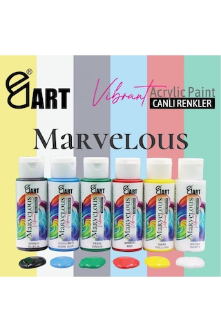 E&d Art Marvelous 6x60ml Akrilik Boya Canlı Renkler Set / Ed.5526