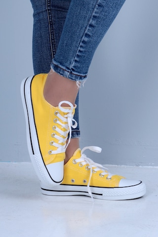 SkyHike Keten Sarı Kısa Rahat Sneaker Spor Ayakkabı Sarı