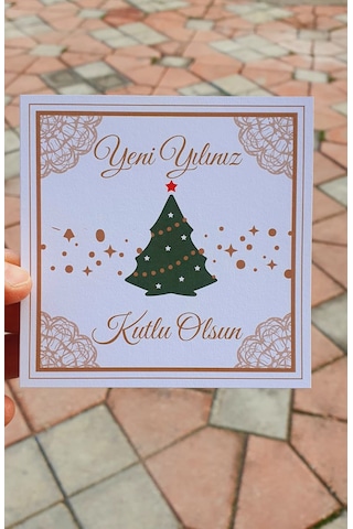 Yılbaşı Tebrik Kartı 4 Lü -türkçe- Yeni Yıl Hediye Kartı - Yılbaşı Kartı - Yeni Yıl Tebrik Kartı / Not Kartı / Özel Gün