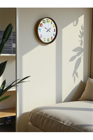 36 Cm Kahverengi Çocuk Odası Duvar Saati Diğer 40086598
