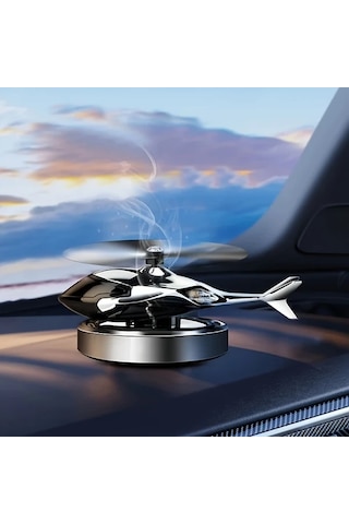 Topnotch Solar Enerjili Helikopter Araç Kokusu Silvery Dönen Kanatlı Alüminyum Koku Yayıcı