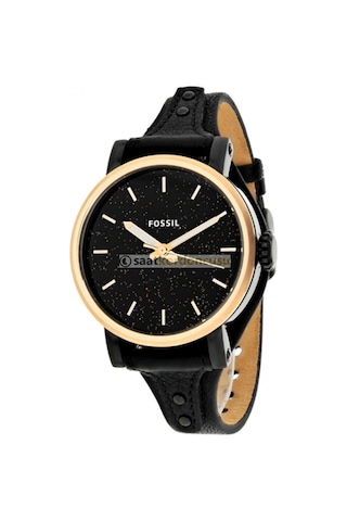 Fossil Es4112 Uyumlu Siyah Bayan Deri Saat Kordonu