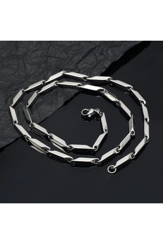Çelik Kolye Titanyum Melon Düz Model 3 Mm 55 Cm Gümüş Silver Gümüş