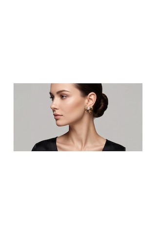 Luxe Pearl Bow Küpe Altın