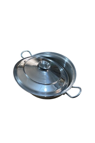 Mobilreyon Alüminyum Kızartma,pilav,karnıyarık,kamp Tavası -kapaklı Tava-28 Cm 4-5 Kişilik Gümüş