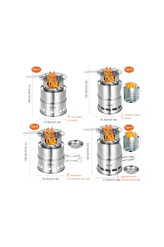 Ranyeek Kamp Malzeme Çift Duvarlı Çelik Odun Ocağı, Katlanabilir, Isı Verimli, Barbekü Izgaralı, Doğa Yakıtı Kullanan Taşınabilir Outdoor Alet Çok Renkli