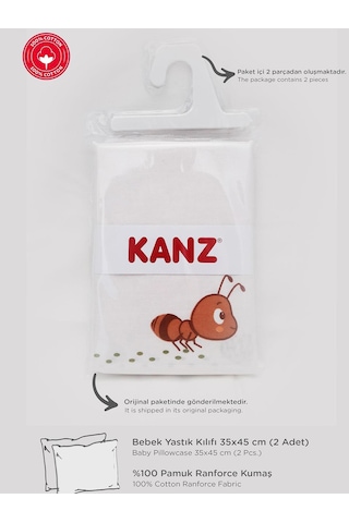 Kanz Pamuklu 2'li Bebek Yastık Kılıfı 35x45 Cm - Turuncu