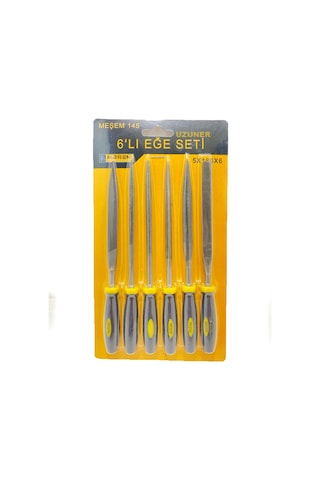 Meşem Mini Eğe Seti Takımı Çeşitli Uçlu 6 Parça 5X180X6