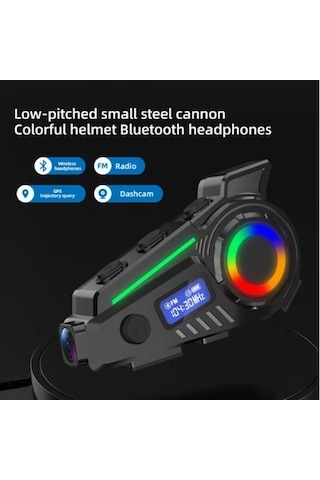 K19 Kameralı Motosiklet Kask Bluetooth Kulaklık Su Geçirmez Intercom Radyolu Hafıza Kartlı