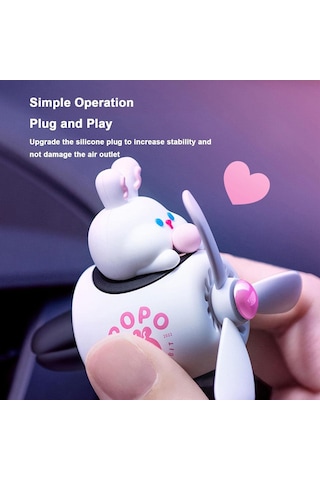 Pervaneli Klima Süsü Oto Koku Klipsi Beyaz Pilot Tavşan