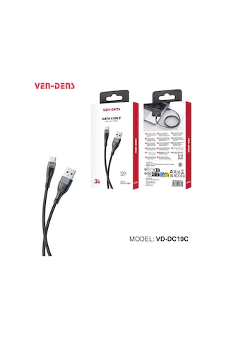 Ven-dens Vd-dc19c Premium Hızlı Şarj Ve Veri Kablosu Type-c