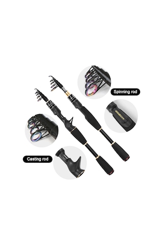 Lemestar Kalıcı Karbon Fiber Teleskopik Yumurta Kamışı 2.1m, Hafif Ve Güçlü, Uygun Atış Performansı, Taşıma Çantası İçeren