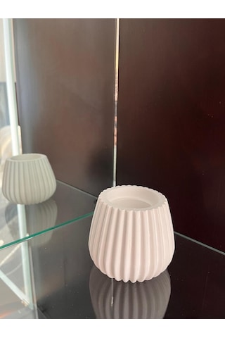 Mezbi Desenli Ovalbeton Mini Saksı