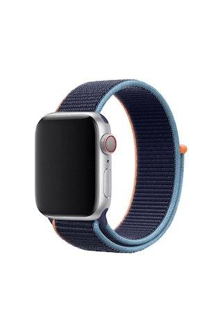 E2m Apple Uyumlu  Watch 38-40mm Krd-03 Hasır Spor Lacivert Kordon