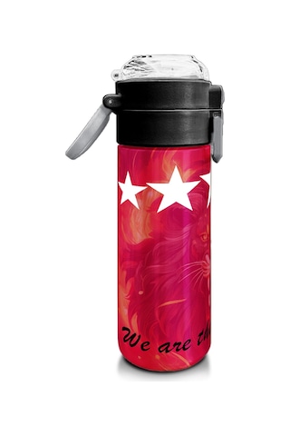 Coral High Kids Sarı Kırmızı 5 Yıldız Aslan Taraftar Desenli Pipetli Ve Direkt İçim Çelik Termos 500 Ml 31792 Sarı - Kırmızı