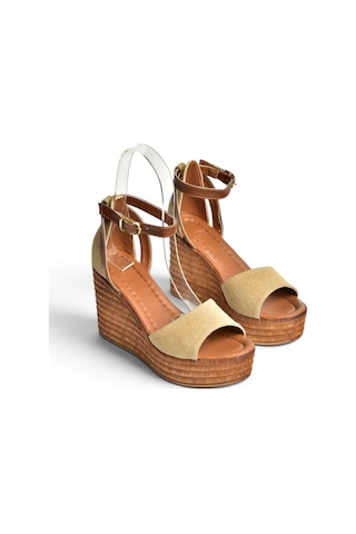 Fox Shoes Y996559102 Vizon Dolgu Topuklu Kadın Ayakkabı