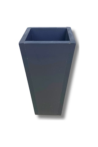 Cihan Çiçekçilik Antrasit Ahşap Mdf Vazo Saksı 19x19x38 Cm Iç Mekan Saksısı Çok Renkli