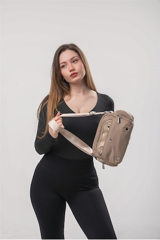 Ççs 18119 Kadın Çapraz Askılı Çanta Bej