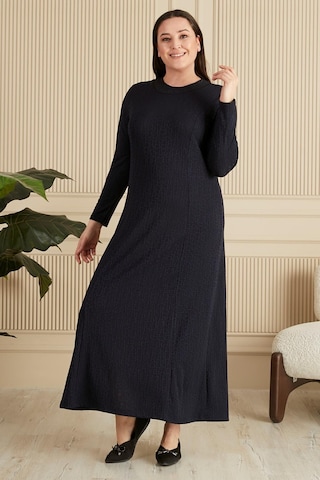 Kadın Büyük Beden Nergis Jakar Tesettür Anne Elbise 001