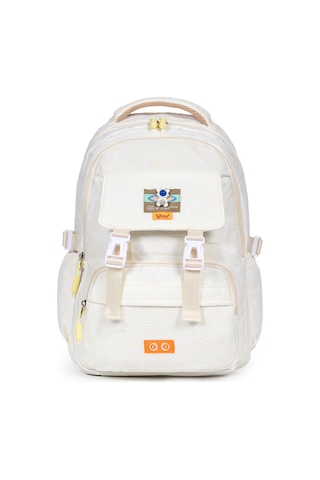 Krinkıl Kumaş, Suya Dayanıklı Ve Çok Gözlü Okul Sırt Çantası - Sarı Sarı