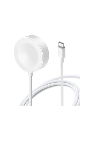 Beyaz Akıllı Saat Wireless Type-c Şarj Kablosu 1m