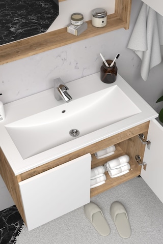 Teta Home Napoli 80 Cm Mdf Banyo Dolabı Seti + Boy Dolabı Atlantik Çam-beyaz Atlantik Çam - Beyaz
