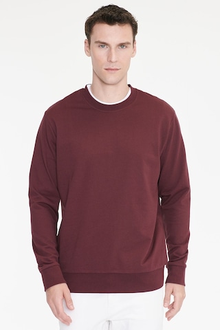 Ac&Co / Altınyıldız Classics Erkek Bordo Pamuklu Standart Fit Normal Kesim 2 İplik Bisiklet Yaka Sweatshirt