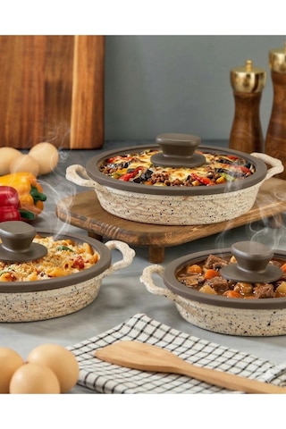 İnci Döküm 18-20-22 Cm Sahan Set Siyah Gümüş