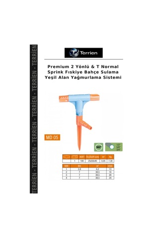 Premium 2 Yönlü & T Normal Sprink Fıskiye Bahçe Sulama Yeşil Alan Yağmurlama Sistemi
